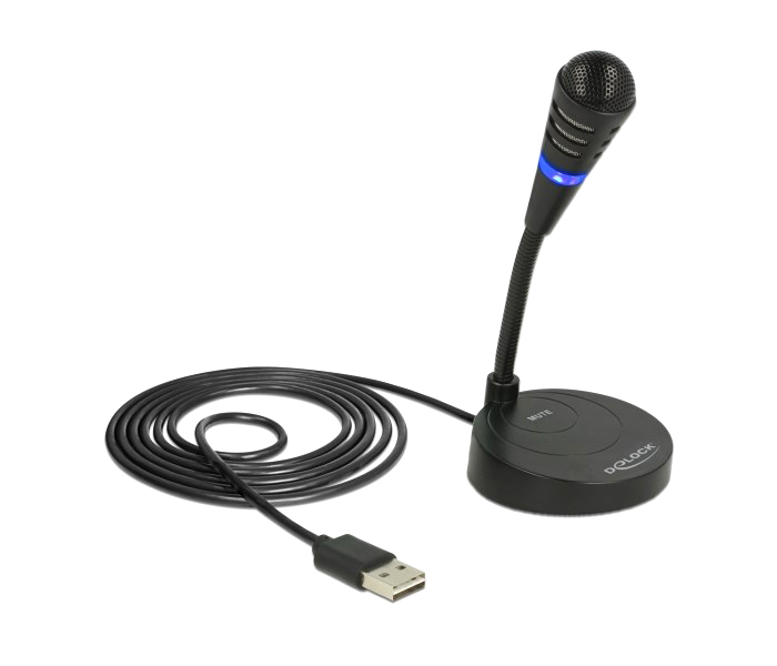 DELOCK USB Μικρόφωνο με βάση και Mute button