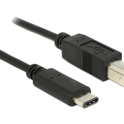 DELOCK Καλώδιο USB 2.0 Type-C σε USB Type B, 0.5m, Black