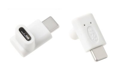 POWERTECH Adapter USB Type-C female σε USB Type-C 90°, λευκό