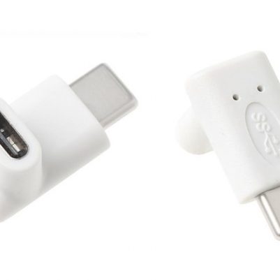 POWERTECH Adapter USB Type-C female σε USB Type-C 90°, λευκό