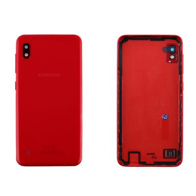 SAMSUNG A10 2019 A105 BATTERY COVER + CAMERA/FLASH LENS RED OR
