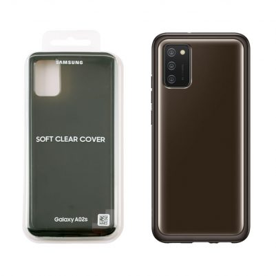 ΘΗΚΗ SAMSUNG A02s A025 6.5" SOFT CLEAR COVER EF-QA026TBEGEU BLACK PACKING OR