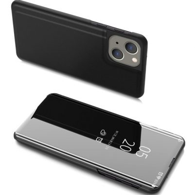 POWERTECH θήκη Clear View MOB-1666 για iPhone 13 mini, μαύρη