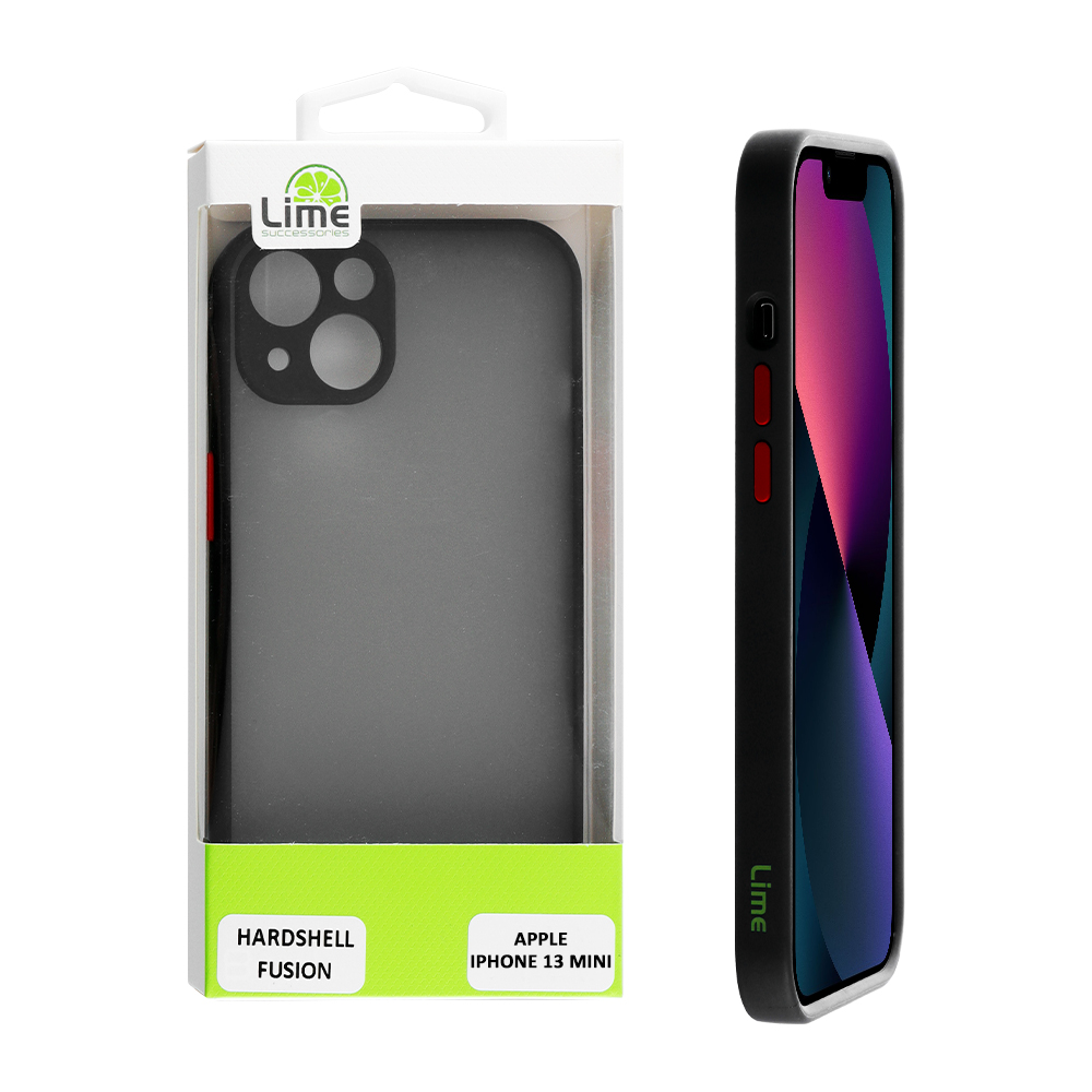 LIME ΘΗΚΗ IPHONE 13 MINI 5.4" HARDSHELL FUSION CAMERA GUARD BLACK WITH RED KEYS