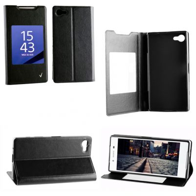VOLTE-TEL ΘΗΚΗ SONY XPERIA Z5 E6653 LEATHER-TPU VIEW BOOK STAND BLACK