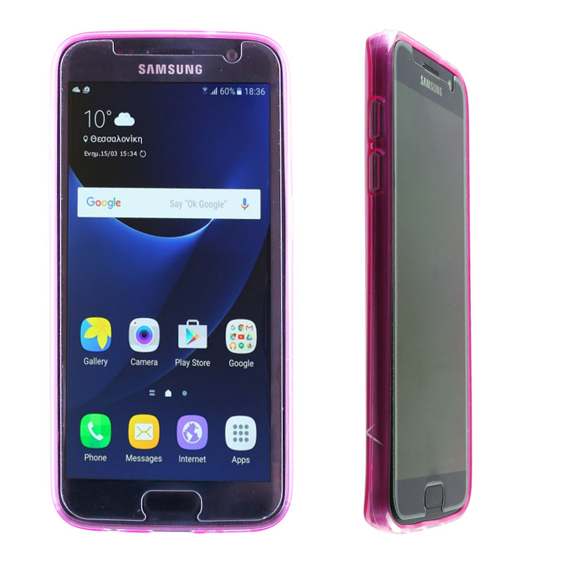 VOLTE-TEL ΘΗΚΗ SAMSUNG S7 G930 5.1" SLIMCOLOR TPU ΔΙΑΦΑΝΗ ΡΟΖ