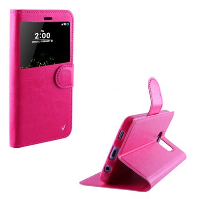 VOLTE-TEL ΘΗΚΗ LG G5 H850 LEATHER-TPU VIEW BOOK STAND PINK