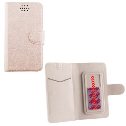 VOLTE-TEL ΘΗΚΗ UNIVERSAL 4.5"-5.1" LEATHER LINE BOOK STAND 3M SLIDE GOLD