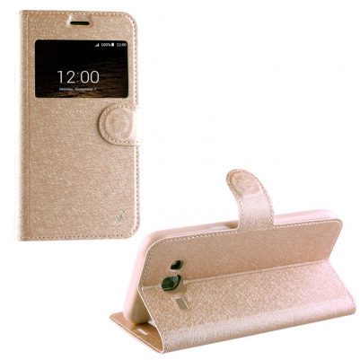 VOLTE-TEL ΘΗΚΗ SAMSUNG J3 2017 J330 LEATHER GOLD-TPU VIEW BOOK STAND
