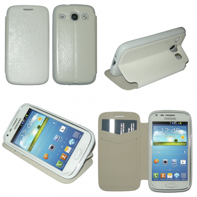 VOLTE-TEL ΘΗΚΗ SAMSUNG CORE I8260 ECO LEATHER - PU BOOK STAND WHITE