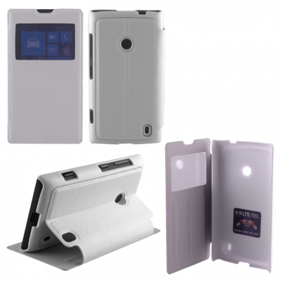 VOLTE-TEL ΘΗΚΗ NOKIA LUMIA 520/525 HARD VIEW BOOK-STAND WHITE