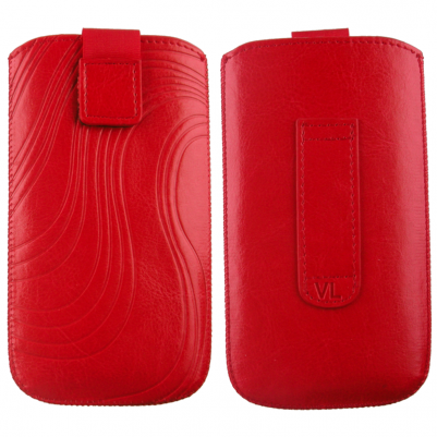 VOLTE-TEL ΘΗΚΗ ΠΟΥΓΚΙ SOFTCASE "S" LEATHER VELCRO LOOP RED XXL