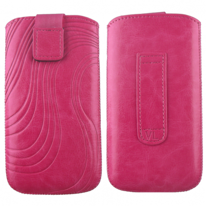 VOLTE-TEL ΘΗΚΗ ΠΟΥΓΚΙ SOFTCASE "S" LEATHER VELCRO LOOP PINK XXL