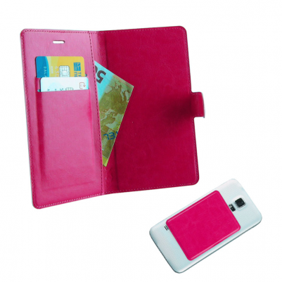 VOLTE-TEL ΘΗΚΗ UNIVERSAL 4.5"-5.1" LEATHER LINE BOOK 3M MAGNET PINK