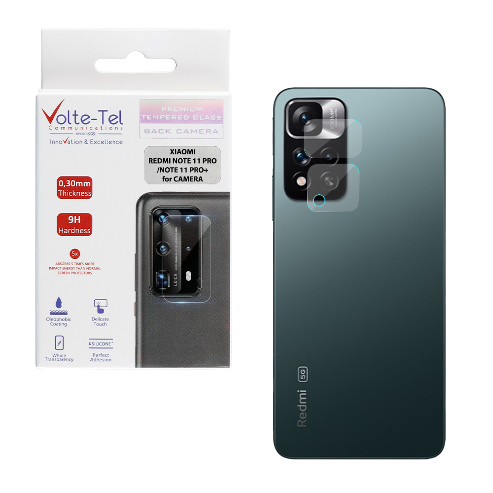 VOLTE-TEL TEMPERED GLASS XIAOMI REDMI NOTE 11 PRO/REDMI NOTE 11 PRO+ 6.67" 9H 0.30mm FOR CAMERA TRANSPARENT 2 PCS