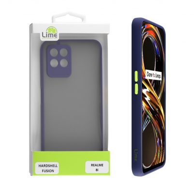 LIME ΘΗΚΗ REALME 8i 6.5" HARDSHELL FUSION CAMERA GUARD BLUE WITH YELLOW KEYS