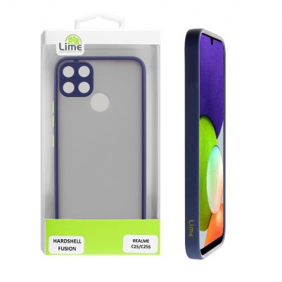 LIME ΘΗΚΗ REALME C25/C25S 6.5" HARDSHELL FUSION CAMERA GUARD BLUE WITH YELLOW KEYS