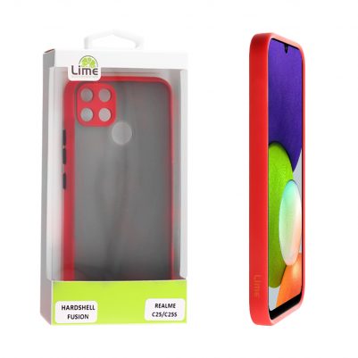LIME ΘΗΚΗ REALME C25/C25S 6.5" HARDSHELL FUSION CAMERA GUARD RED WITH BLACK KEYS