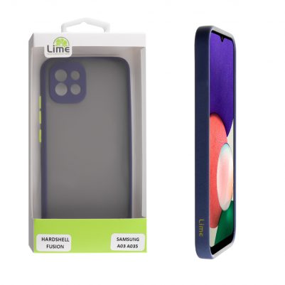 LIME ΘΗΚΗ SAMSUNG A03 A035 6.5" HARDSHELL FUSION CAMERA GUARD BLUE WITH YELLOW KEYS