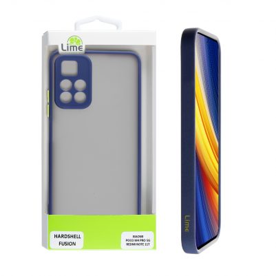 LIME ΘΗΚΗ XIAOMI POCO M4 PRO 5G/REDMI NOTE 11T 5G 6.6" HARDSHELL FUSION CAMERA GUARD BLUE WITH YELLOW KEYS