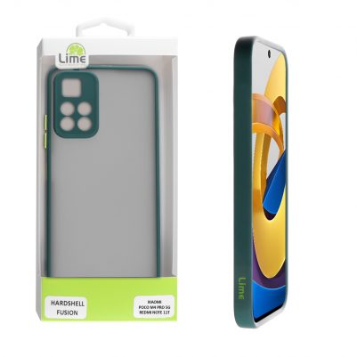 LIME ΘΗΚΗ XIAOMI POCO M4 PRO 5G/REDMI NOTE 11T 5G 6.6" HARDSHELL FUSION CAMERA GUARD GREEN WITH YELLOW KEYS