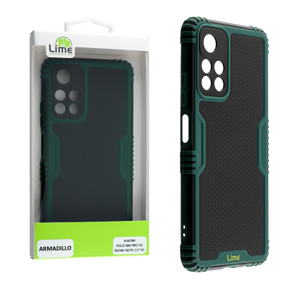 LIME ΘΗΚΗ XIAOMI POCO M4 PRO 5G/REDMI NOTE 11T 5G 6.6" ARMADILLO CAMERA GUARD GREEN