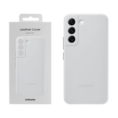 ΘΗΚΗ SAMSUNG S22 5G S901 LEATHER COVER EF-VS901LJEGWW LIGHT GREY PACKING OR