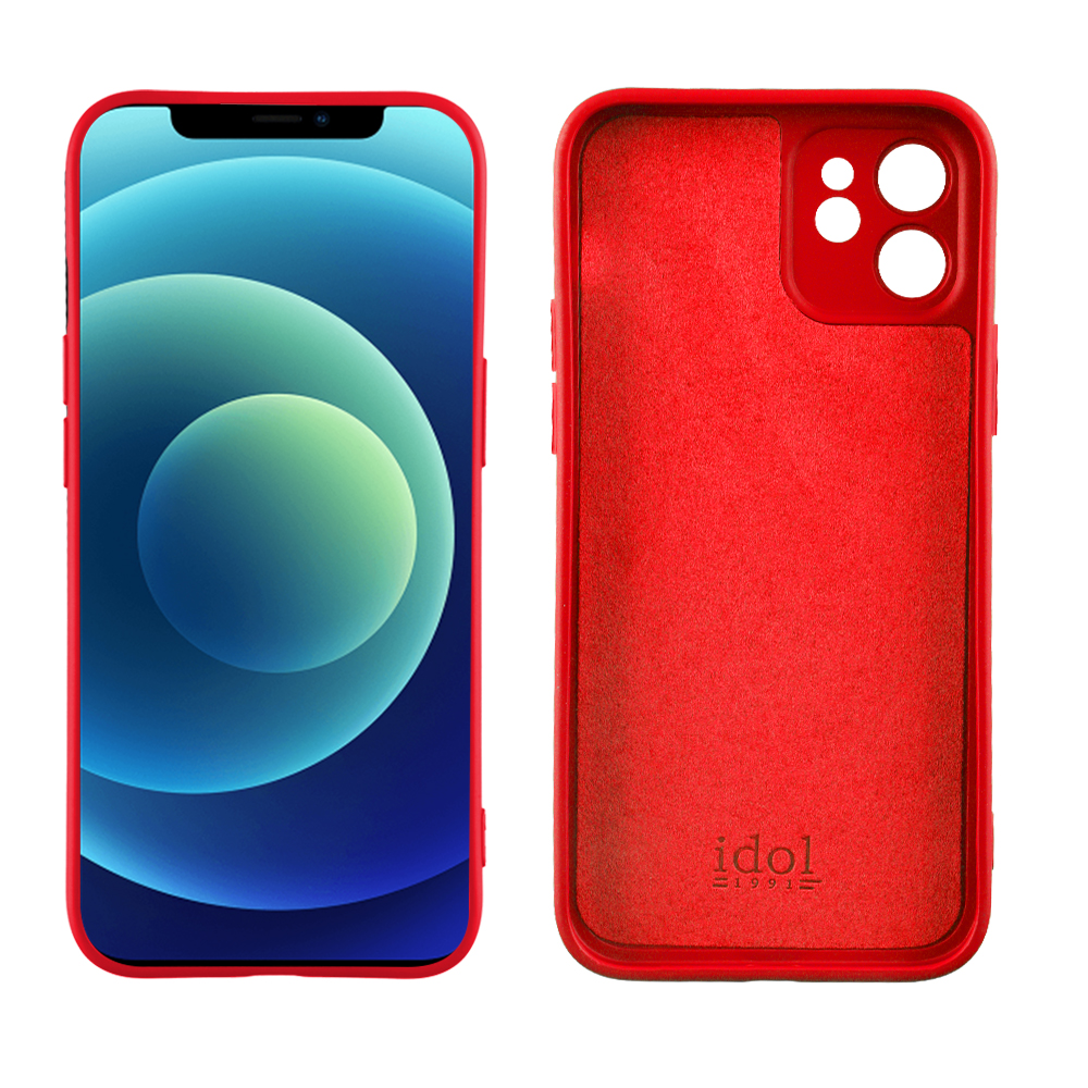 IDOL 1991 ΘΗΚΗ IPHONE 12 6.1" VELVET TPU 4 SIDE FULL CAMERA PROTECTION RED