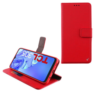 VOLTE-TEL ΘΗΚΗ TCL 30/30 5G/30+ 6.7" ALLURE MAGNET BOOK STAND CLIP RED