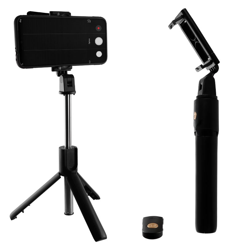 VOLTE-TEL 3IN1 SELFIE STICK MONOPOD ΠΤΥΣΣΟΜΕΝΟ ΜΠAΣΤΟΥΝΙ (19cm - 70cm)+UNIVERSAL ΒΑΣΗ ΤΡΙΠΟΔΟ +BLUETOOTH V4.0+REMOTE BLACK