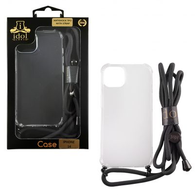 IDOL 1991 ΘΗΚΗ IPHONE 14 6.1" ANTISHOCK AIR TPU WITH STRAP CAMERA GUARD ΔΙΑΦΑΝΗ