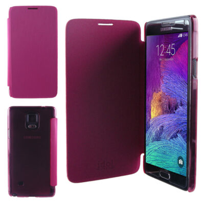 IDOL 1991 ΘΗΚΗ SAMSUNG NOTE 4 N910 FACE-BOOK CLEAR LEATHER PINK