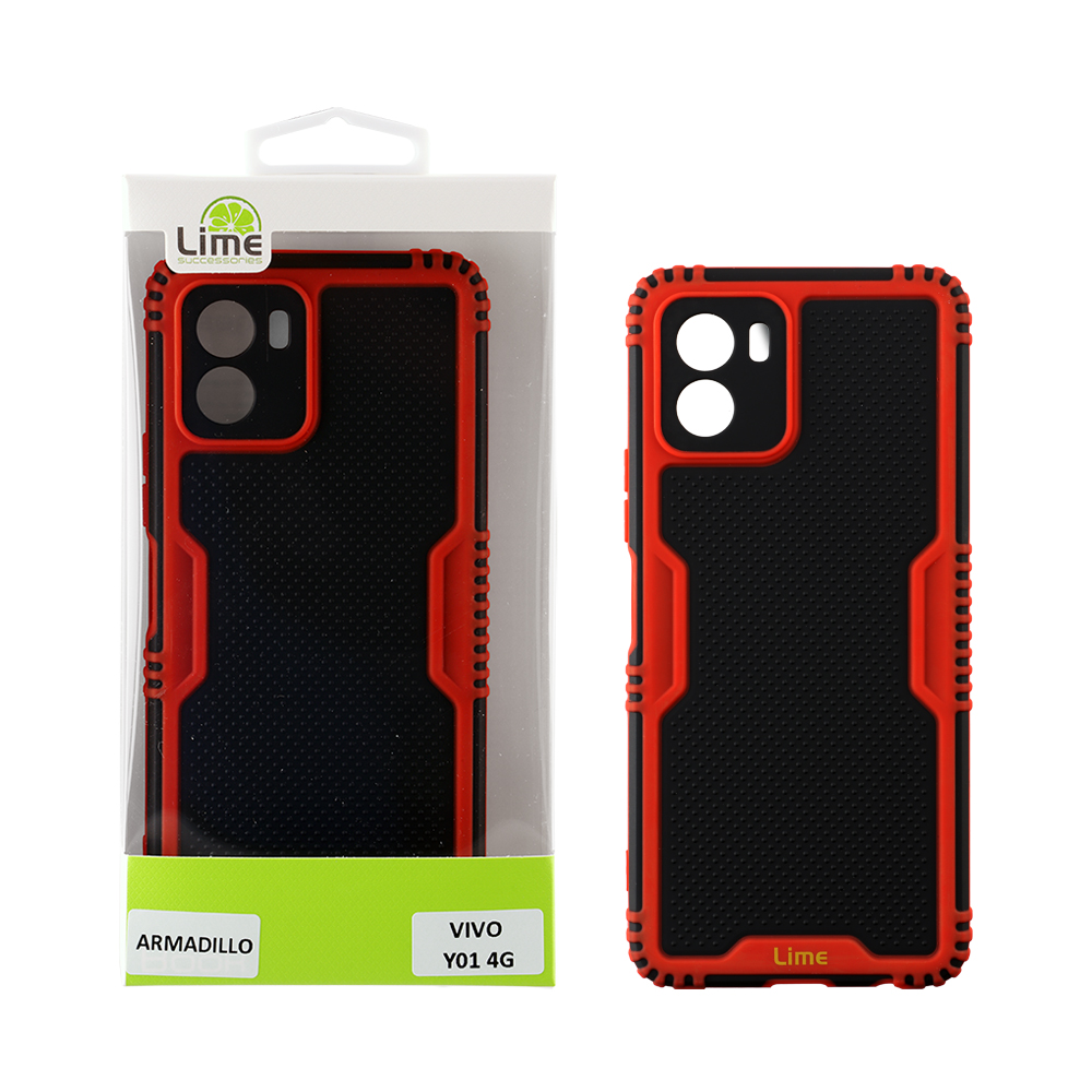 LIME ΘΗΚΗ VIVO Y01 4G 6.51" ARMADILLO FULL CAMERA PROTECTION RED