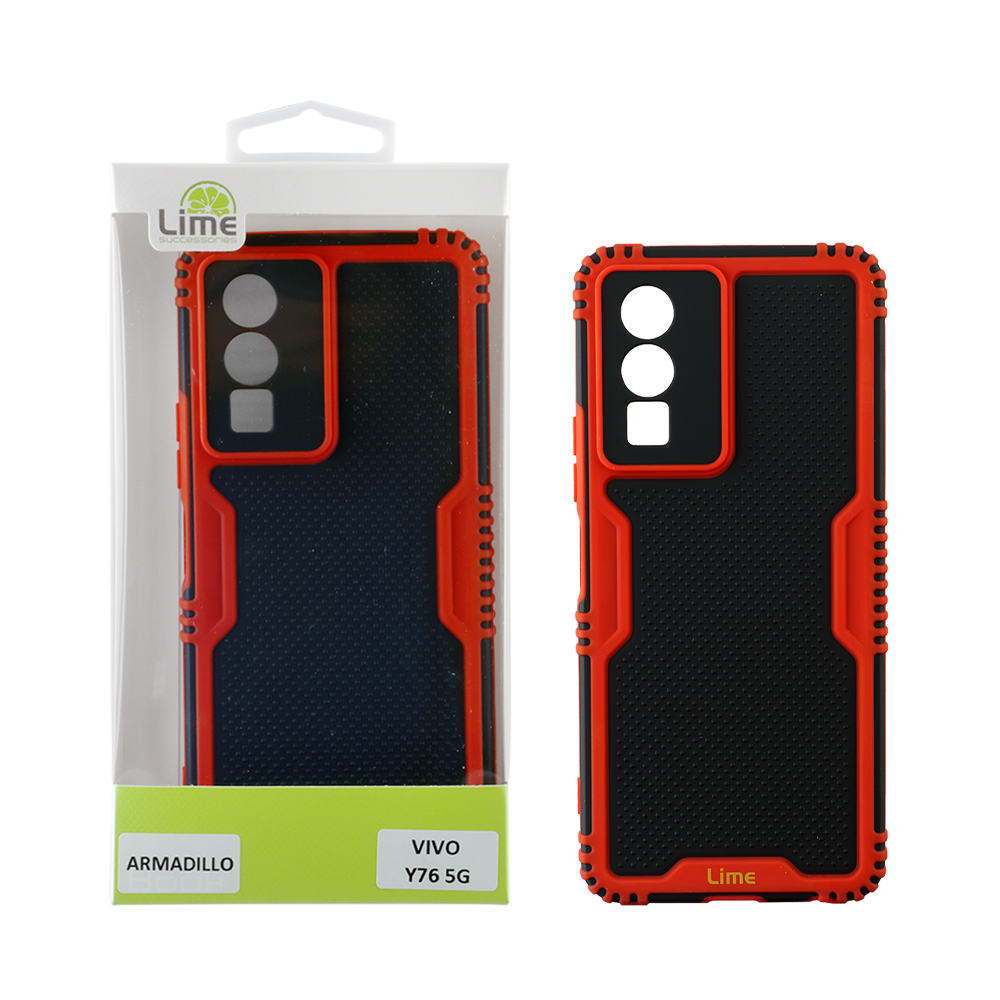 LIME ΘΗΚΗ VIVO Y76 5G 6.58" ARMADILLO FULL CAMERA PROTECTION RED