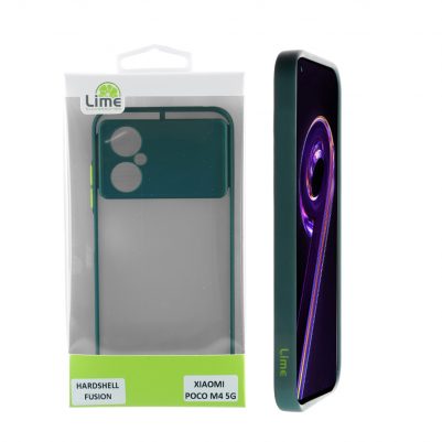 LIME ΘΗΚΗ XIAOMI POCO M4 5G 6.58" HARDSHELL FUSION FULL CAMERA PROTECTION GREEN WITH YELLOW KEYS