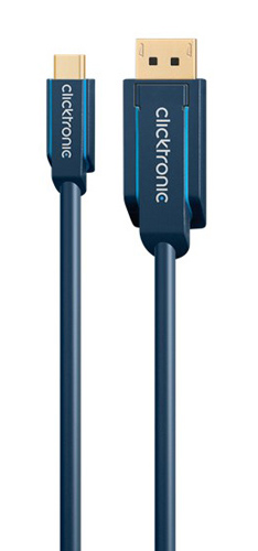 CLICKTRONIC καλώδιο DisplayPort σε USB Type-C 44931, 4K/60Hz, 1m, μπλε