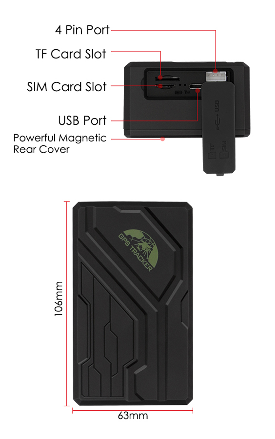 COBAN GPS Tracker Οχημάτων TK108B, GPS & GSM/GPRS, IP67, 10000mAh - Image 2