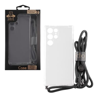 IDOL 1991 ΘΗΚΗ SAMSUNG S22 ULTRA 5G S908 6.8" ANTISHOCK AIR TPU WITH STRAP FULL CAMERA PROTECTION ΔΙΑΦΑΝΗ