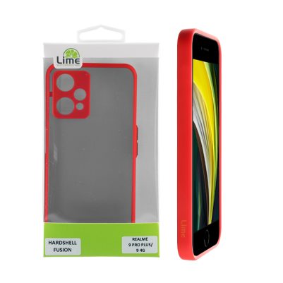 LIME ΘΗΚΗ REALME 9 5G/9 PRO 5G 6.6" HARDSHELL FUSION FULL CAMERA PROTECTION RED WITH BLACK KEYS