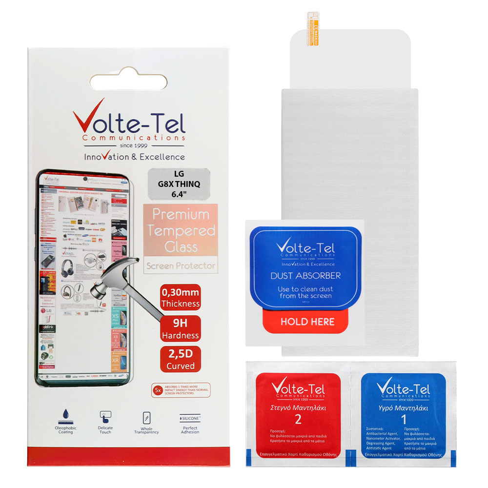 VOLTE-TEL TEMPERED GLASS LG G8X THINQ 6.4" 9H 0.30mm 2.5D FULL GLUE