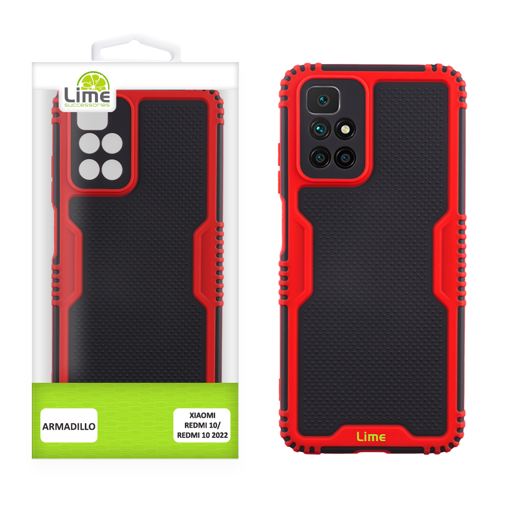 LIME ΘΗΚΗ XIAOMI REDMI 10/REDMI 10 2022 6.5" ARMADILLO FULL CAMERA PROTECTION RED