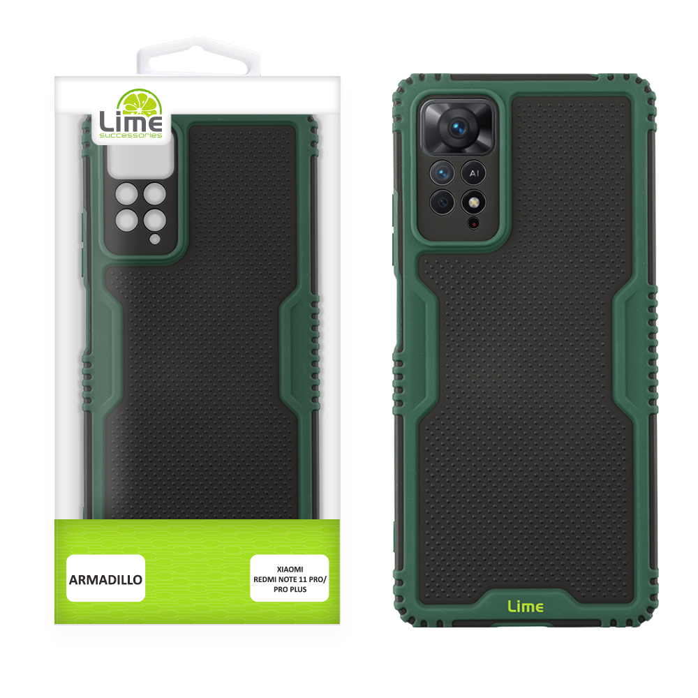 LIME ΘΗΚΗ XIAOMI REDMI NOTE 11 PRO 4G/5G 6.67" ARMADILLO FULL CAMERA PROTECTION GREEN