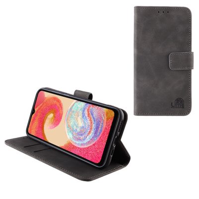 LIME ΘΗΚΗ SAMSUNG A04e A042 6.5" ESSENTIAL MAGNET BOOK STAND CLIP GREY