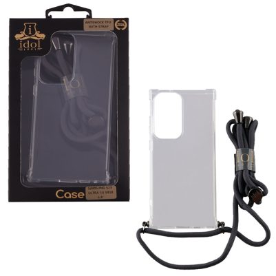 IDOL 1991 ΘΗΚΗ SAMSUNG S23 ULTRA 5G S918 6.8" ANTISHOCK AIR TPU WITH STRAP FULL CAMERA PROTECTION ΔΙΑΦΑΝΗ