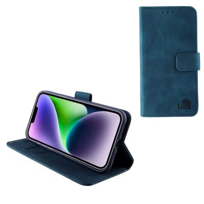 LIME ΘΗΚΗ IPHONE 14 PLUS 6.7" ESSENTIAL MAGNET BOOK STAND CLIP DARK BLUE