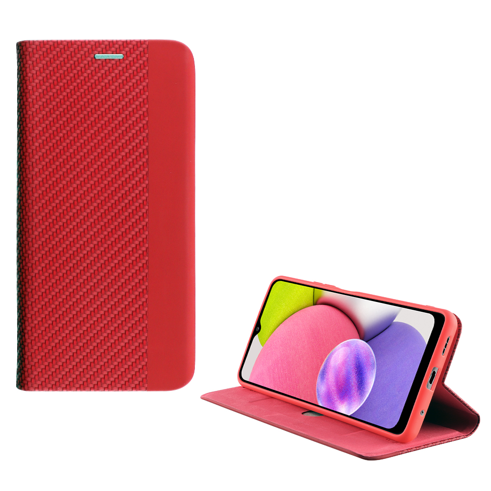 IDOL 1991 ΘΗΚΗ SAMSUNG A03s A037 6.5" ELITE ANTI-RFID BOOK STAND RED