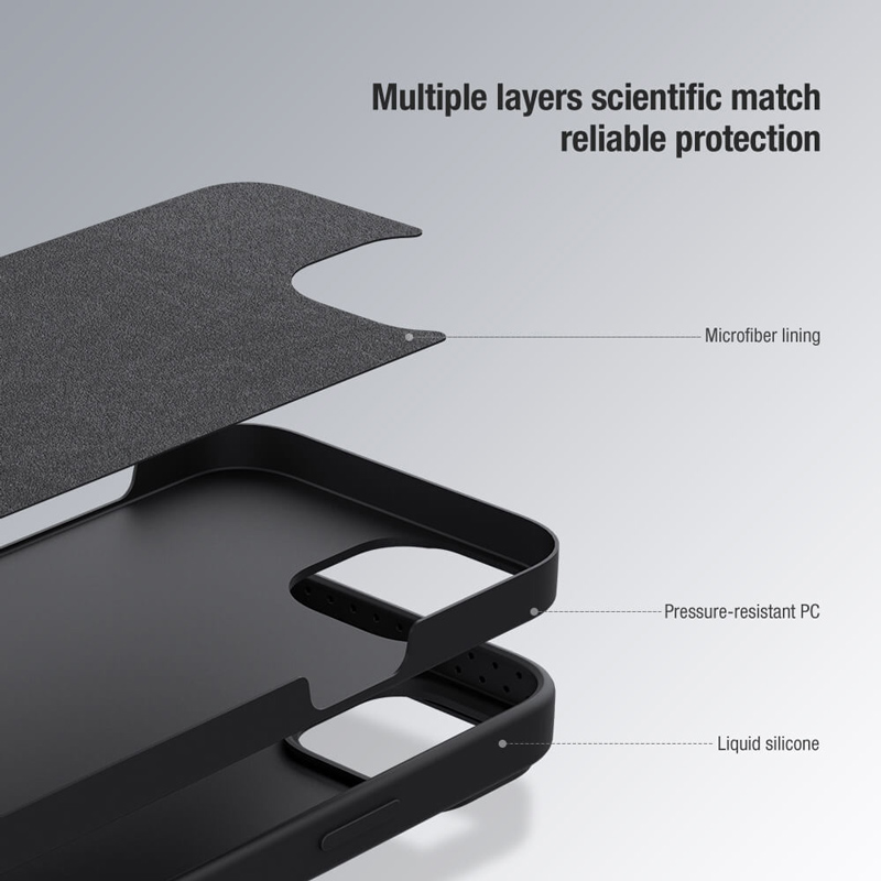 NILLKIN θήκη CamShield Silky Silicone για iPhone 15 Plus, μαύρη - Image 3