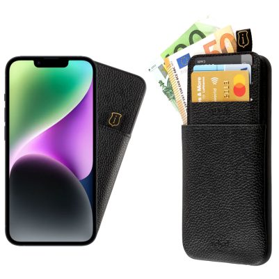 IDOL 1991 ΘΗΚΗ IPHONE 14 6.1" ANTI-RFID LEATHER SMART WALLET CAMERA GUARD BLACK