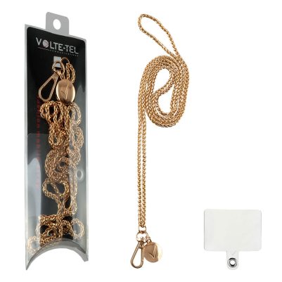 VOLTE-TEL NECK STRAP - ΑΛΥΣΙΔΑ ΛΑΙΜΟΥ ΓΙΑ ΘΗΚΕΣ GOLD VT403