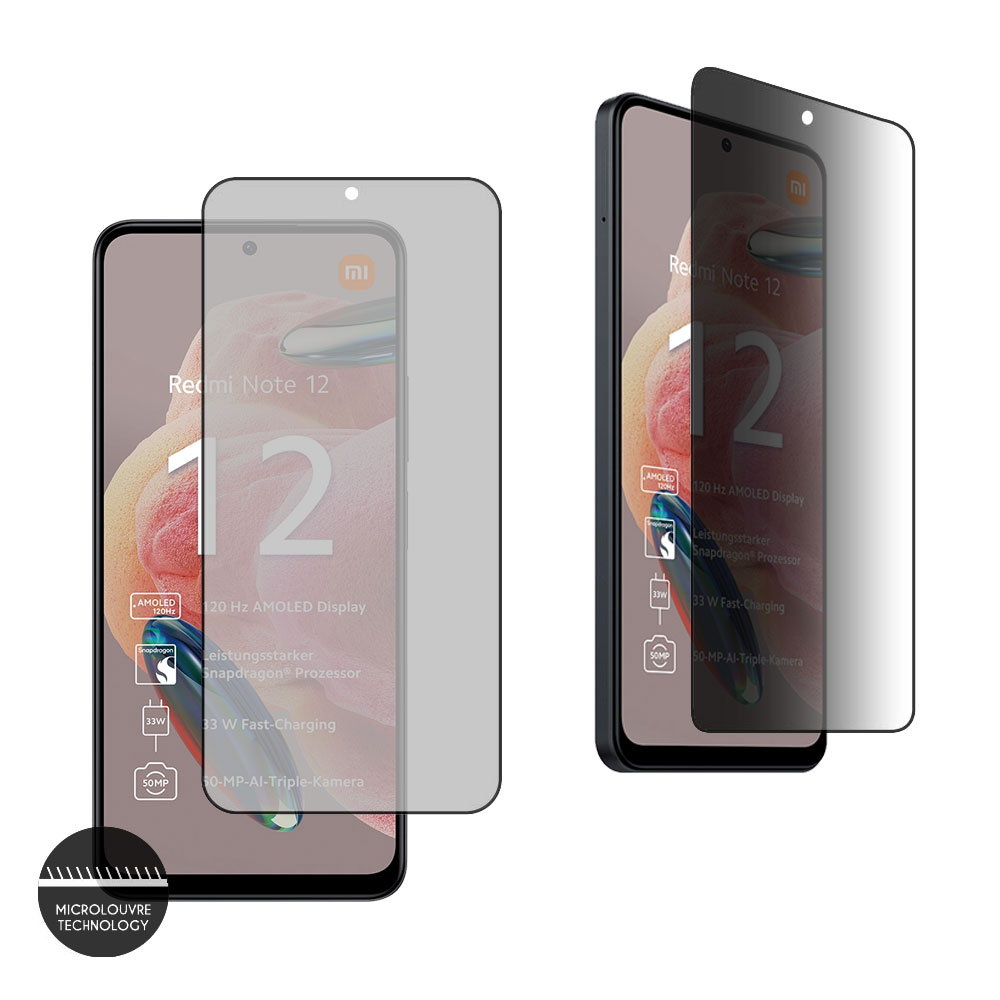 IDOL 1991 TEMPERED GLASS XIAOMI REDMI NOTE 12 4G/NOTE 12 5G 6.67" 9H 0.30mm PREMIUM PRIVACY ANTISPY SEMI CURVED FULL GLUE BLACK